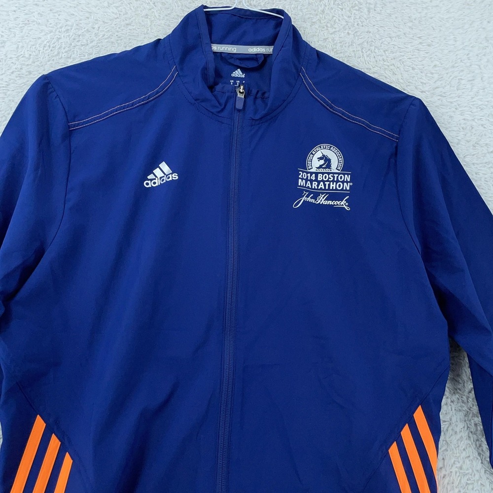 Adidas 2014 Boston Marathon Jacket Mens Small Blue Race Committee Running D87109